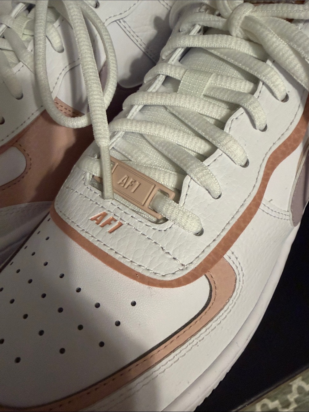 Nike Air Force 1 Sneakers with Pink and Peach Accents - Picture 2 of 5